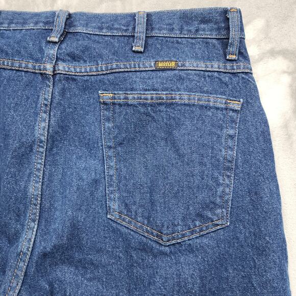 Rustler Jeans Mens 38X34 Blue Regular Fit Straight Leg Heavyweight Denim 87631PW - Picture 3 of 10